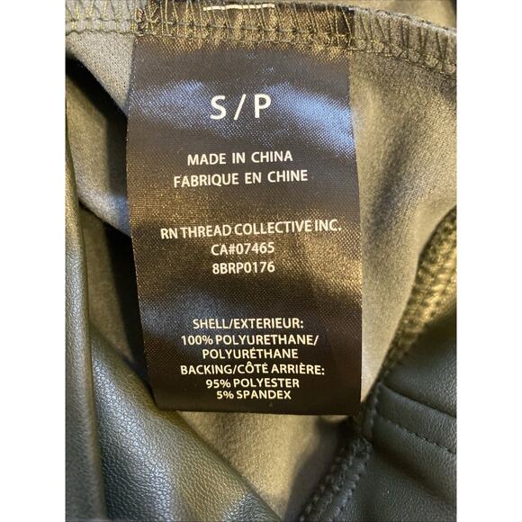 Studio | Badgley Mischka |Olive Green Polyurethane Pull On Stretch Pants - Small - Picture 9 of 12